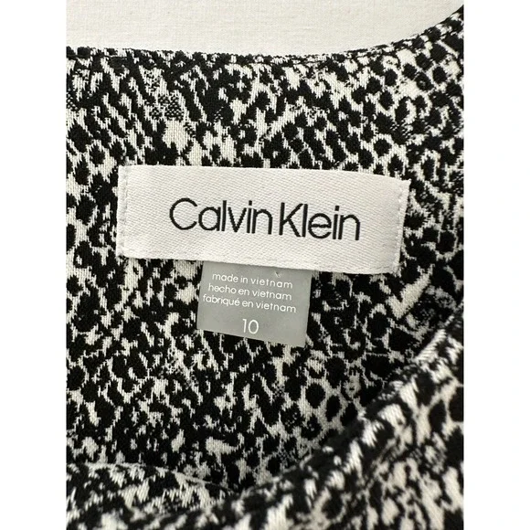 Calvin‎ Klein Size 10 Sheath Dress Black & White SlimmingCore Piece Career Event - Picture 4 of 8